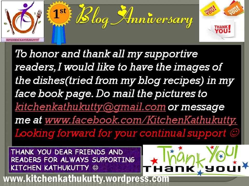 first year blog anniversary at kitchenkathukutty