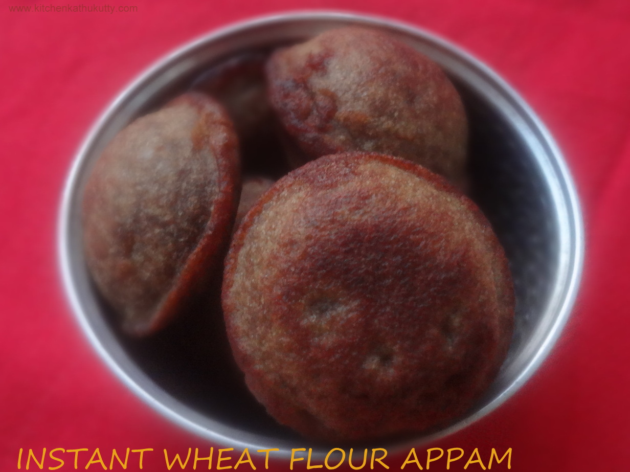 instant wheat flour sweet appam