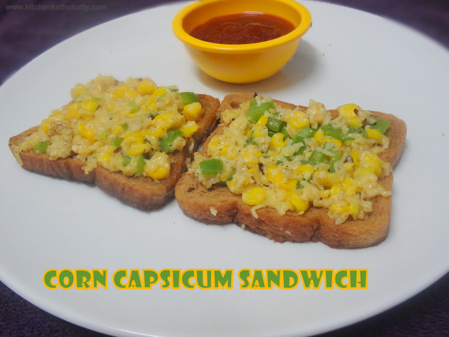 corn capsicum cheese sandwich