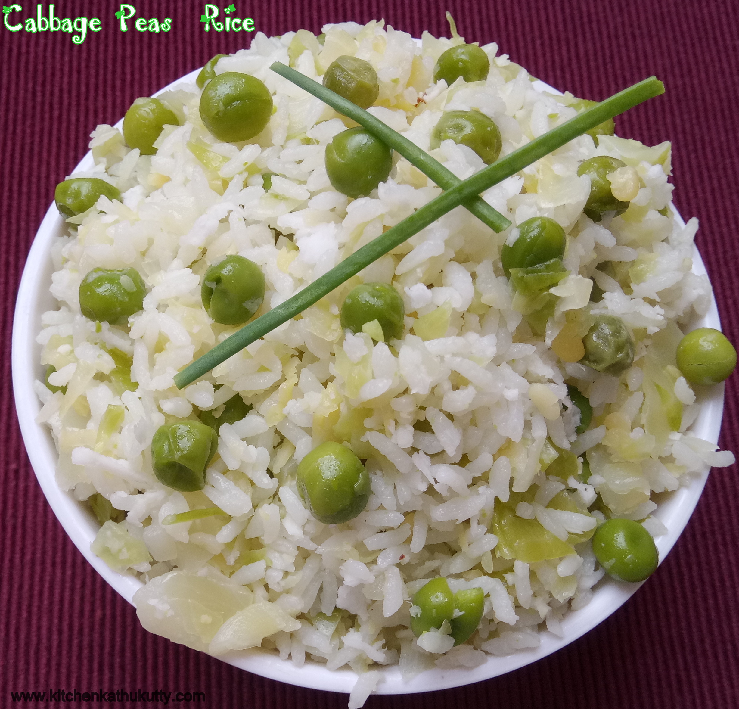 Cabbage peas rice
